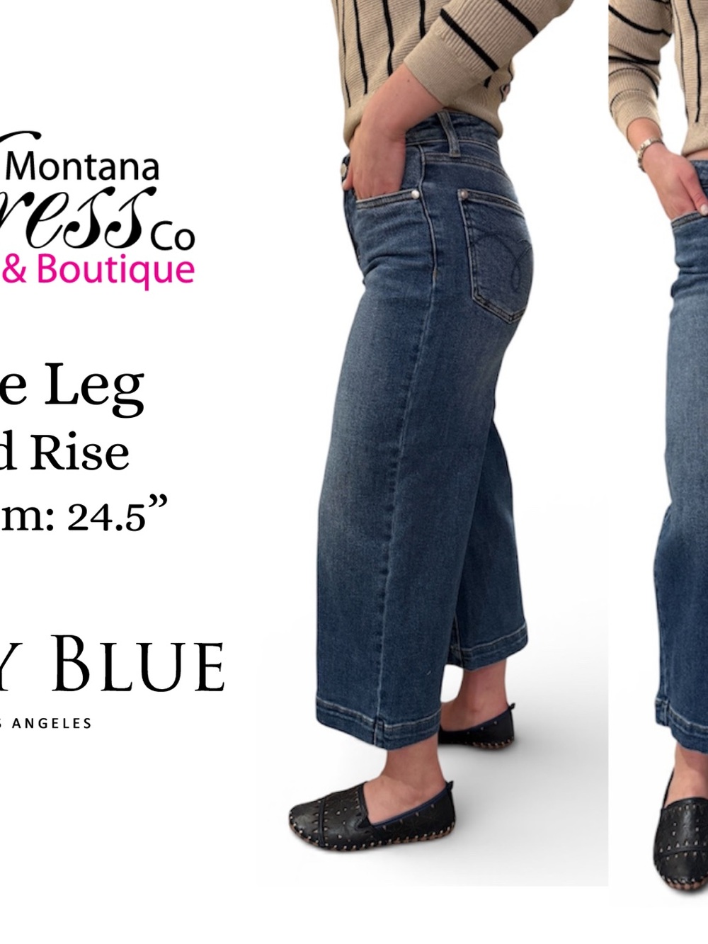 Judy Blue Mid Rise Wide Leg Crop Denim